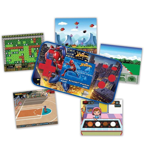 Bærbar Cyber Arcade® Pocket Spider-Man konsol – 1,8'' skærm 150 spil heraf 10 Spider-Man Blå