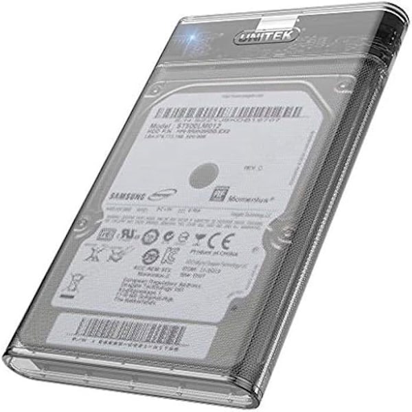 Unitek 2,5"/SSD SATA I/II/III -kovalevykotelo ulkoisella suojalla ja integroidulla 3.0-kaapelilla Ilman asennusta