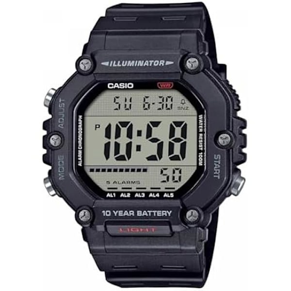 Ur - CASIO - AE-1600H-1AVEF - Plastik Sort - Digital Skærm - Kvarts Svart, kol
