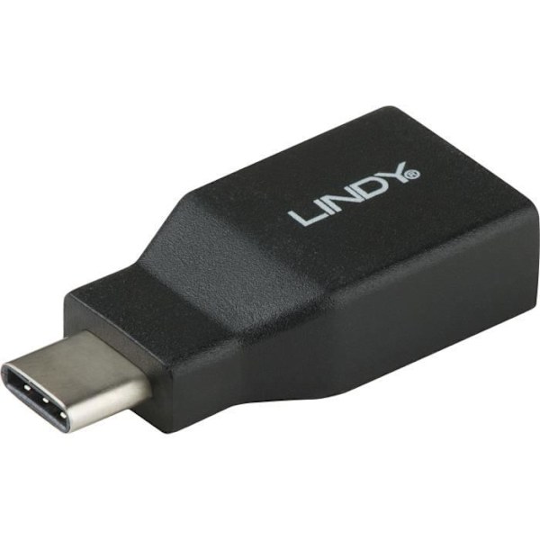 USB 3.1 Adapter - LINDY - Type C male til A female - 10 Gbit/s - Vendbar connector - Sort
