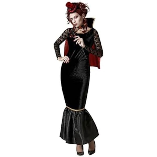 Vampyr kostume - ATOSA - Elegant og mystisk - Rød kappe - Sort kjole - Til Halloween Svart röd