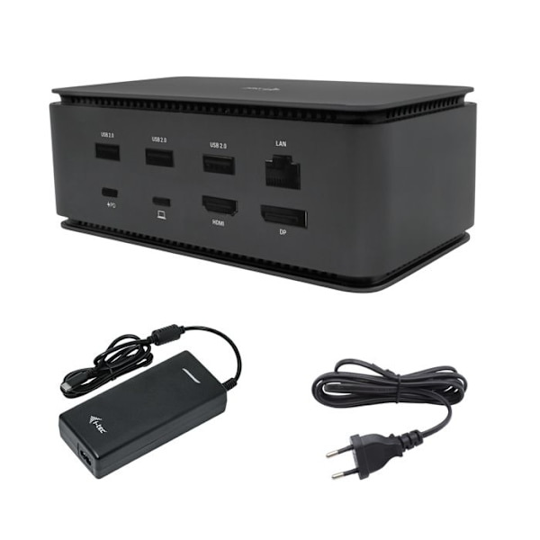 i-Tec USB4DUALDOCK USB-keskitin, musta