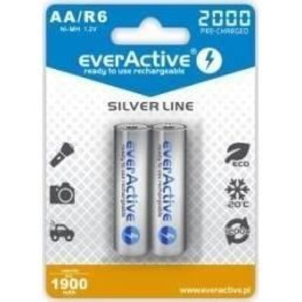 Genopladelige batterier everActive Ni-MH R6 AA 2000 mAh Silver Line - 2 stk.
