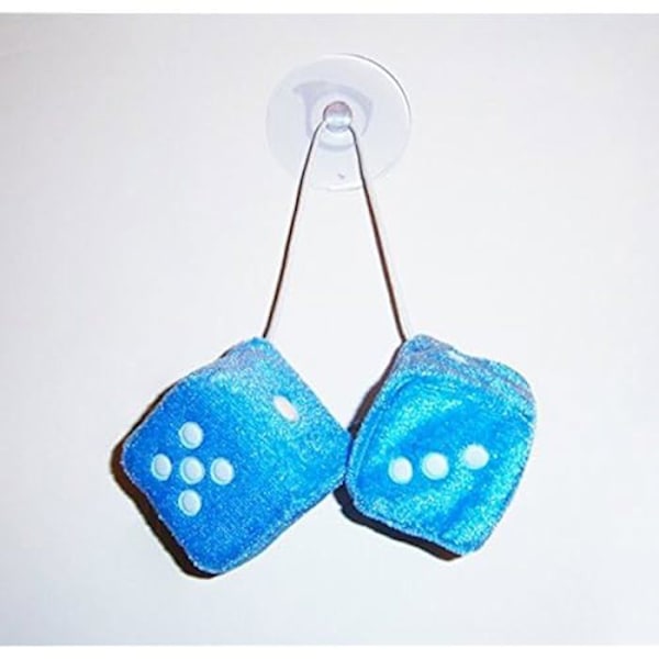 Plush terninger - ECO - Blå kube - 4,5 cm - Sugekop - Til bil