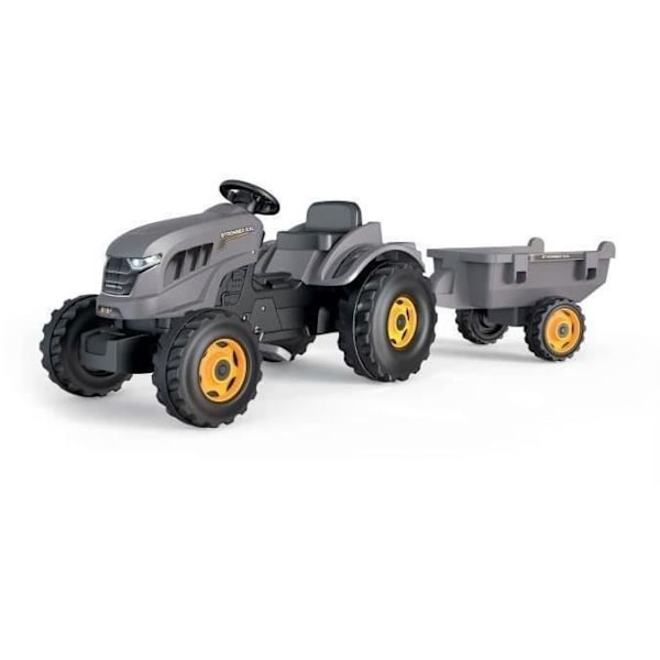 Smoby Stronger XXL Pedal Tractor + Trailer - Grå Grå