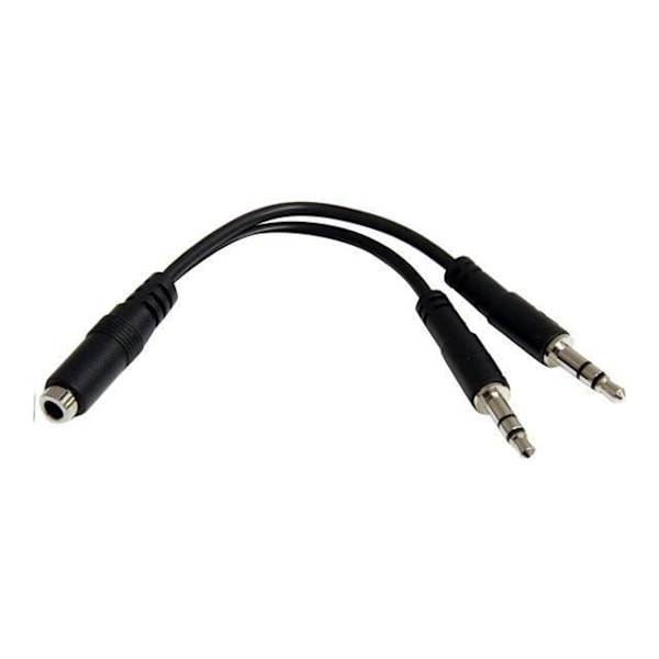 3,5 mm kuulokkeiden/mikrofonin jakokaapeli - 3,5 mm - 2x3-nastainen 3,5 mm kuulokkeiden jakokaapeli - MUYHSFMM Svart