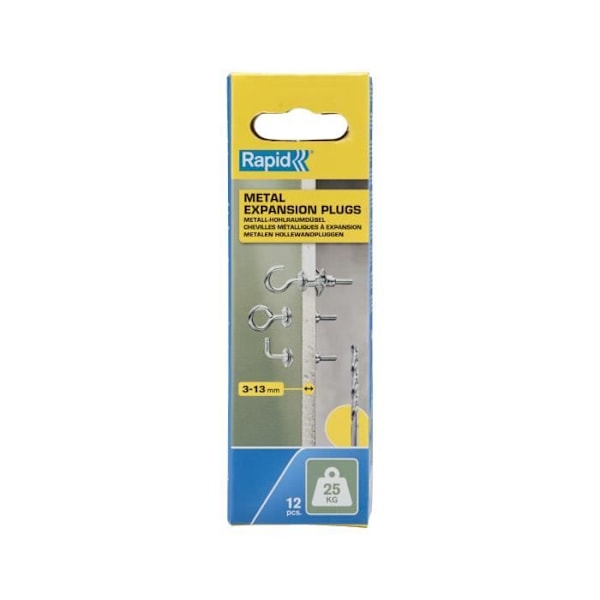 Udvidelsespropper - RAPID - Model 5001556 - Ø8x32 mm - Skrue Ø4 mm - Sæt med 12 stk.