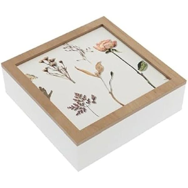 Koristelaatikko - VERSA - Monivärinen - MDF - 25,5 x 25,5 x 8,5 cm - Nykyaikainen tyyli Flerfärgad