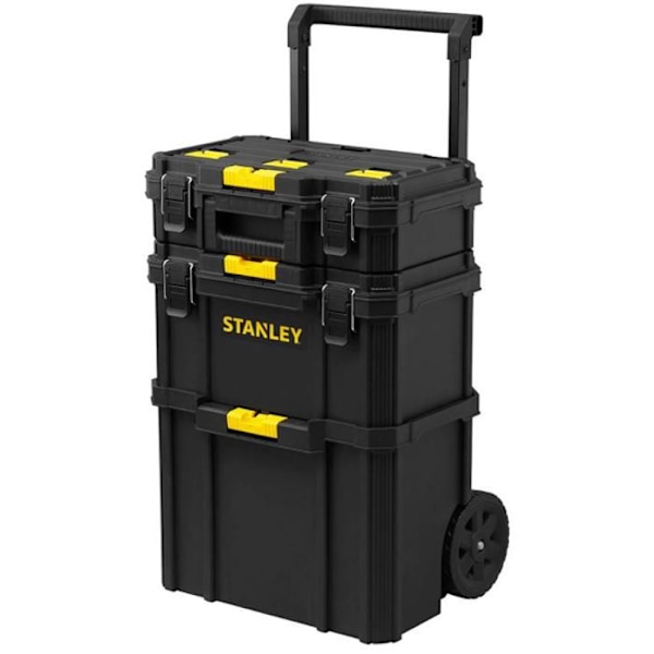 3 in 1 vaunu - STANLEY - STST83319-1 - 4 pyörää - Kantavuus 45 kg - Teleskooppikahva Svart