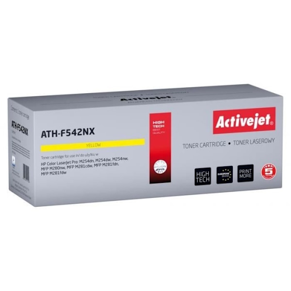 Activejet Tonerpatron ATH-F542NX til HP-printere Erstatning HP 540 CF542X Supreme 2500 sider gul