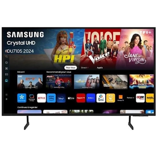 Samsung 75DU7105 - 75" (190 cm) LED TV - 4K UHD 3840x2160 - HDR - Smart TV - Gaming Hub - 3xHDMI - WiFi Sort