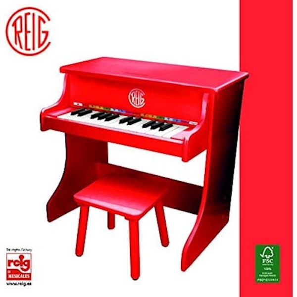 Vertikalt piano - REIG - Modell 7094 - Elektronisk - Flerfärgad - Med bänk Flerfärgad