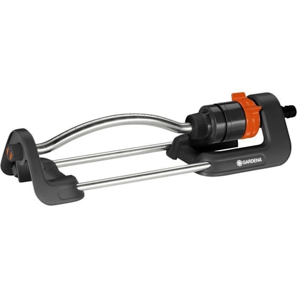 Aqua S oscillerende sprinkler - GARDENA - Overfladeareal 220m² - Rækkevidde max 17m - UV- og frostbestandig - 5 års garanti Grå och orange