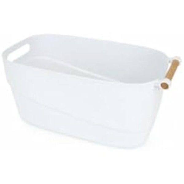 Multifunktionsspand - CONFORTIME - Hvid - 27 x 14,5 x 12 cm - 12 enheder - Plast med træhåndtag Flerfärgad