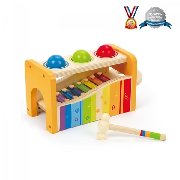 Hape E0305 xylofon hammarbänk - Musikalisk utvecklingsleksak i trä Flerfärgad