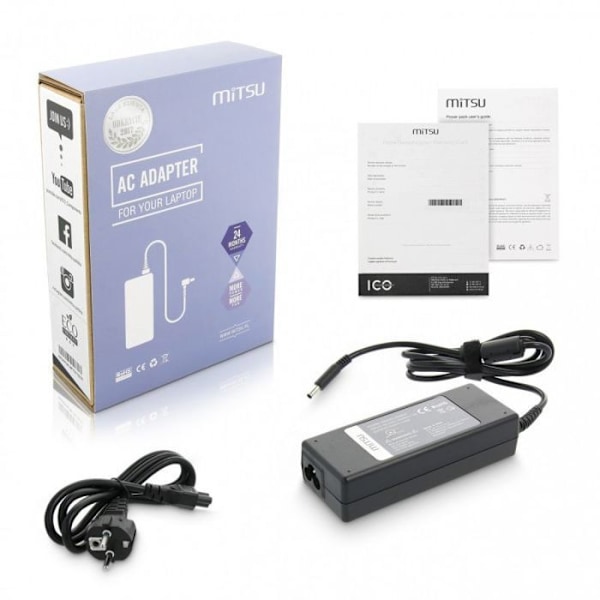Mitsu Bærbar Computer - 5ZM021 - notebook oplader 19.5v 4.62a (4.5x3.0 pin) - dell ()