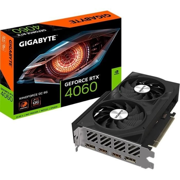 GIGABYTE - Näytönohjain - GeForce RTX™ 4060 WINDFORCE OC 8G