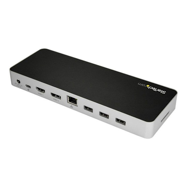 StarTech.com USB-C Dual-Display 4K kannettavan tietokoneen telakointiasema, 60 W virransyöttö ja SD-kortinlukija (DK30CHDPPD