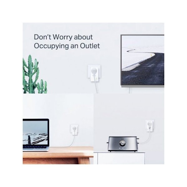 TPLINK AV1000 2P Gigabit Passthrough PW AV1000 2-Port Gigabit Passthrough Powerline Starter Kit