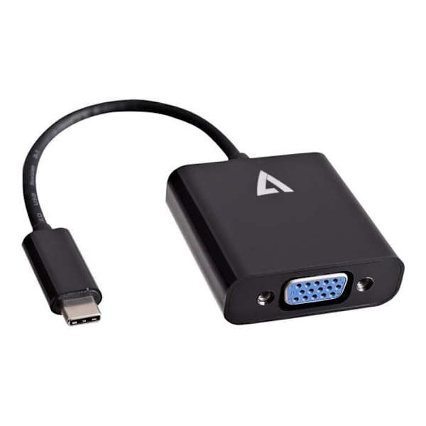 V7 Video Adapter - Type C Han USB til HD-15 Hun VGA - Sort Sort