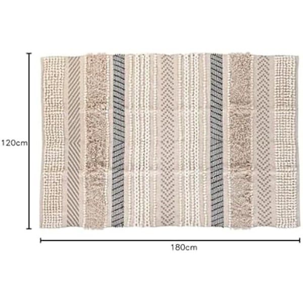 Tæppe - DKD Home Decor - Standard - Sort og Beige - Bomuld - 180x120 cm Svart Och Beige
