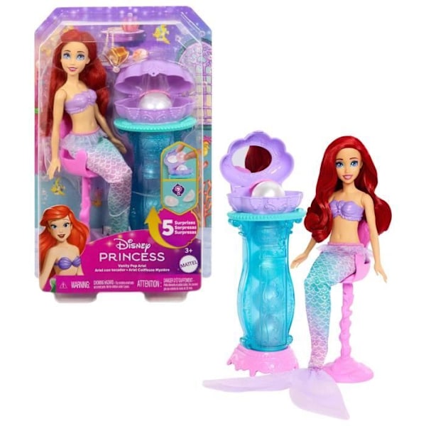Disney Prinsessat - Ariel Helmiäikuiset Salaisuudet - Nuken ja 5 Yllätyksen Lahjapakkaus - 3 vuotta + - JBF86
