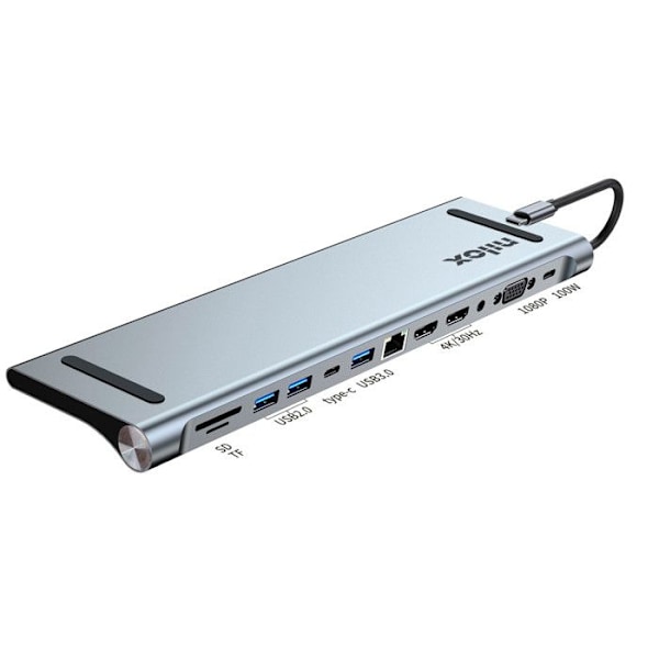 Dockingstation - Nilox - NXDSUSBC07 - USB Type C - Grå