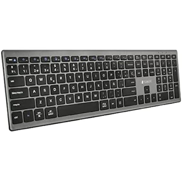 Subblim Pure Bluetooth Extended Wireless Full Keyboard Kompatibel med Android, iOS, Mac OS och Windows-enheter, Svart