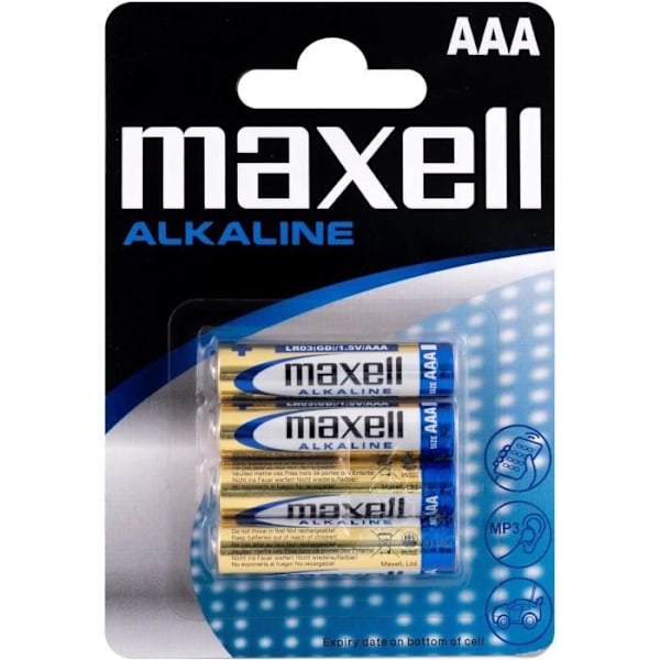 Parti med 12 blærer af 4 AAA/LR03 1,5V alkaliske batterier