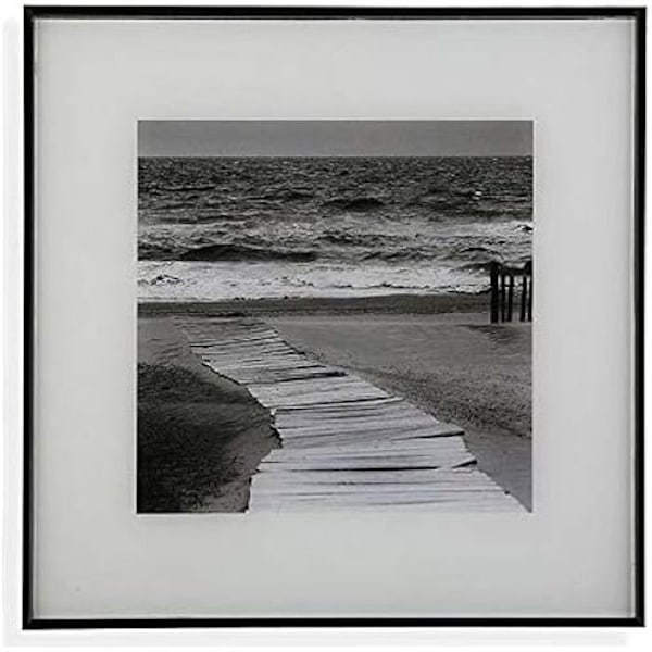 Bord - VERSA - Glasdekoration - 30x30 cm - Sort og hvid - Moderne stil svart vit