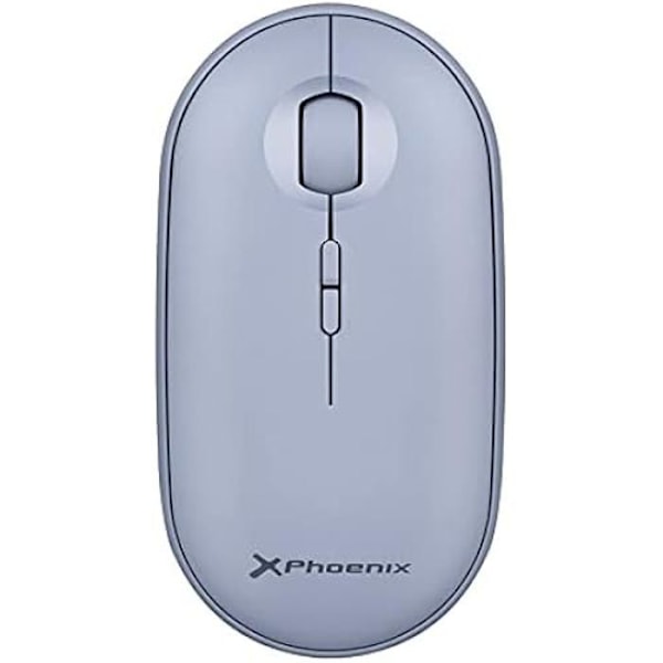 Phoenix Rebble Bluetooth eller 2,4 GHz trådlös mus - Tyst klick - Blå