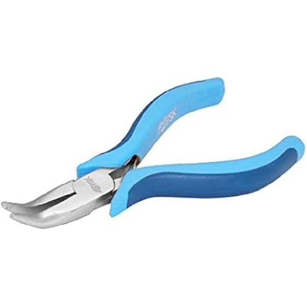 Böjd nästång - FERRESTOCK - 125 mm - Kolstål - Bi-material handtag - Ergonomisk Krom och blå