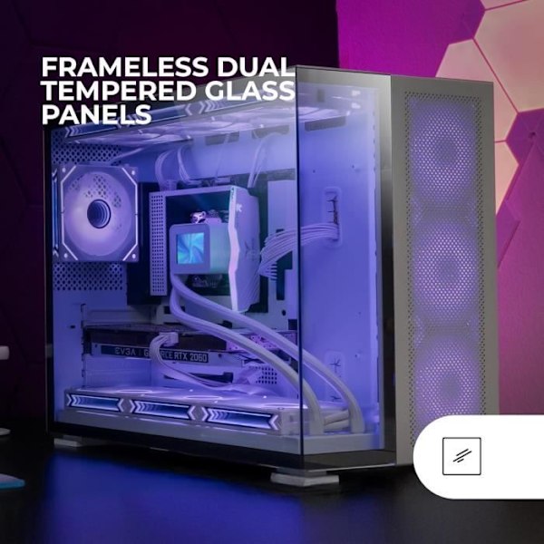 Gaming Kabinet - MARS GAMING - MC-NOVA2 - E-ATX - Dobbelt Hærdet Glas - Væskekøling