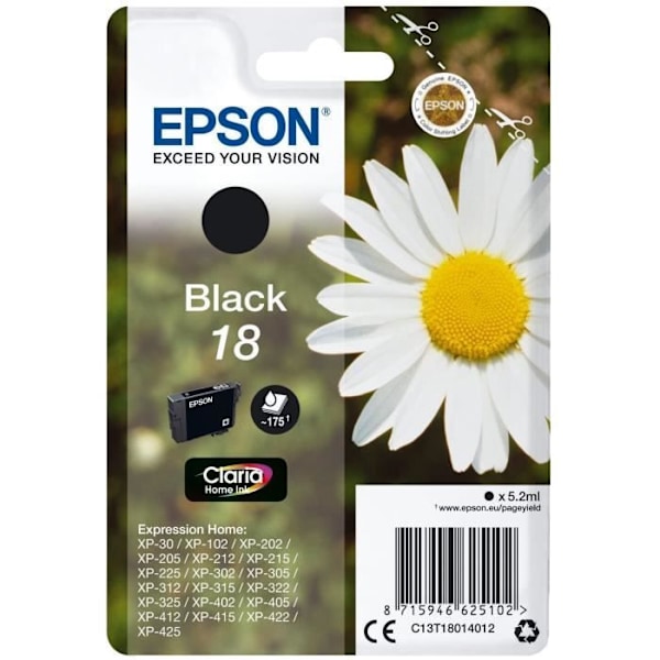 EPSON T1801 sort blækpatron - Daisy (C13T18014012)