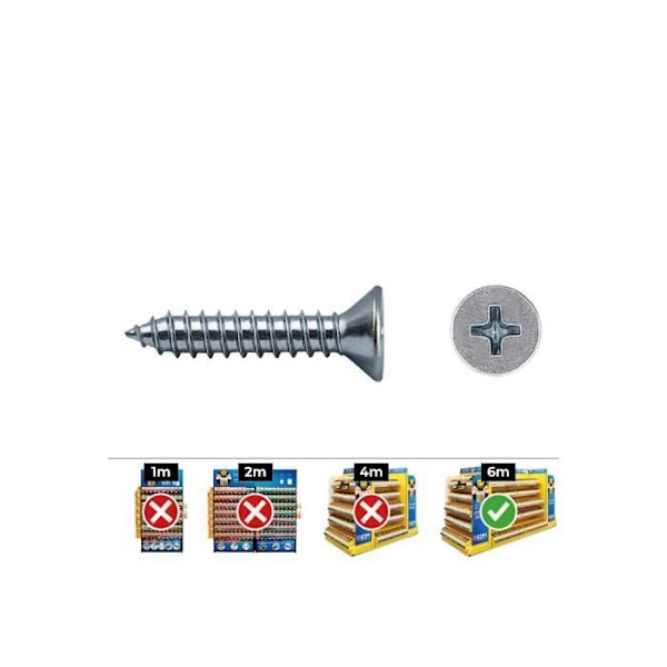 GENERIC - Forsænket skrue til blade. Philips Din 7982 4,8x22 Zink. Æske 250 Uni. Celo