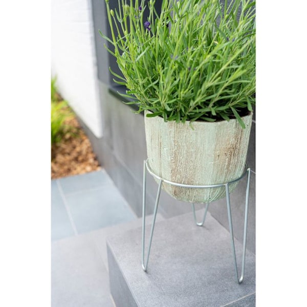 Urtepottestøtte - SATURNIA - 16 cm - Forzinket stål - Rund