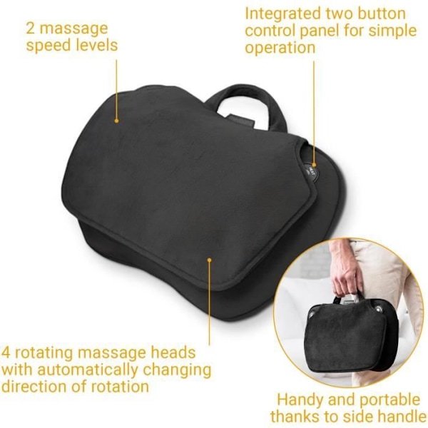MEDISANA MC 850 - Shiatsu-hierontatyyny hartioille, selkään, jaloille ja niskaan - 2 nopeutta - Lämpötoiminto - Joustava pehmuste
