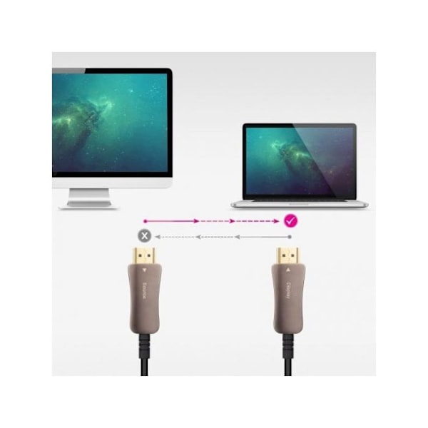Nanocable Kaapeli HDMI 2.1 AOC 8K Uros/Uros 50m Musta