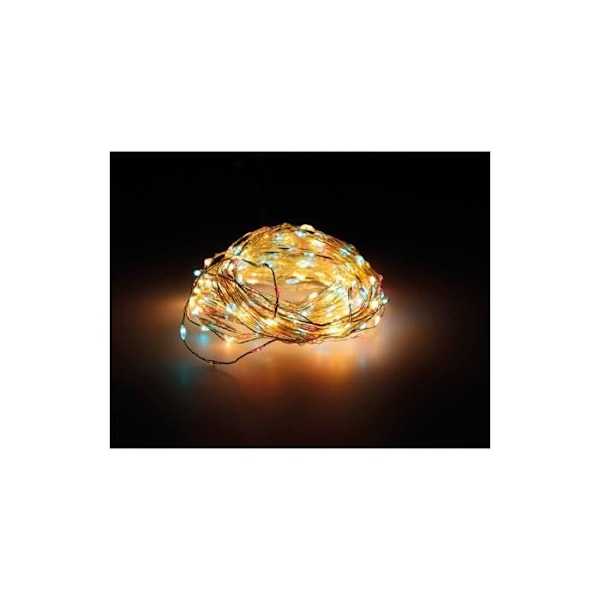 Extra tät Micro Led Garland Guld Flerfärgad Blinkande - GENERISK - 14m 567l Silverkabel