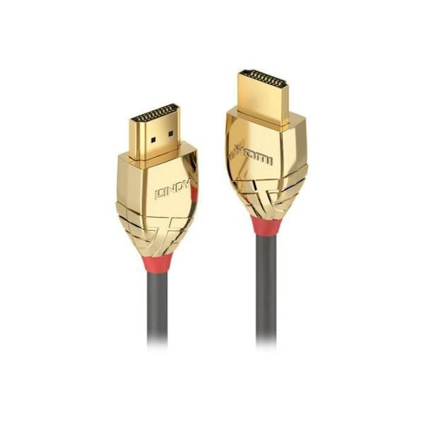 Lindy Gold Line HDMI Ethernet-kaapelilla HDMI (M) - HDMI (M) 7,5 m kolminkertaisesti suojattu harmaa tuki 4K