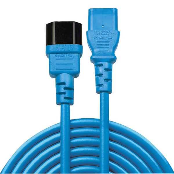 Lindy strømkabelforlænger IEC 60320 C13 til IEC 60320 C14 50 cm støbt blå