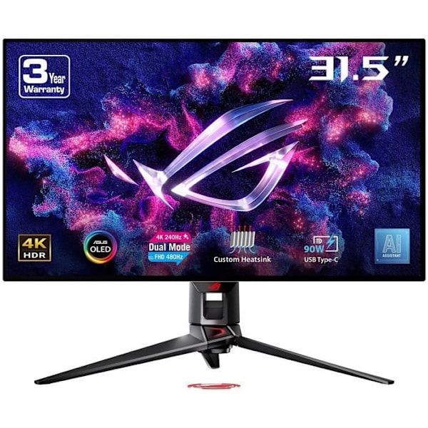 PC-skærm - ASUS - PG32UCDP - 32 tommer - 480Hz - 3840x2160 - OLED Sort