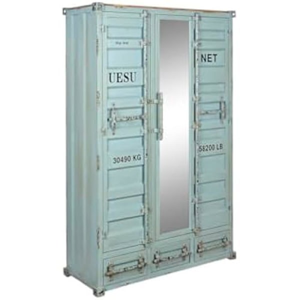 Garderobe - HOME ESPRIT - Himmelblå turkis - 2 døre - 178,5 x 116,5 x 47,5 cm - Moderne Flerfärgad