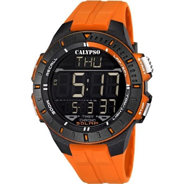 Montre Calypso K5607-1 - Mand - Orange - Quartz - Plastvindue - Digital Orange