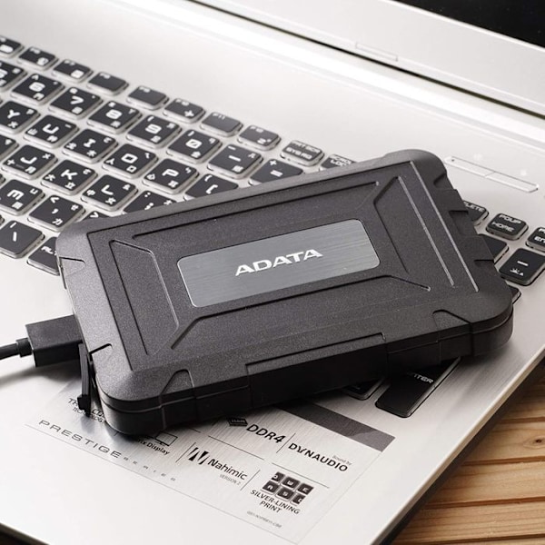 Eksternt kabinet 2,5" SATA 6Gb-s 600 MB-s USB 3.0 sort - ADATA - ED600 - Stød- og vandafvisende