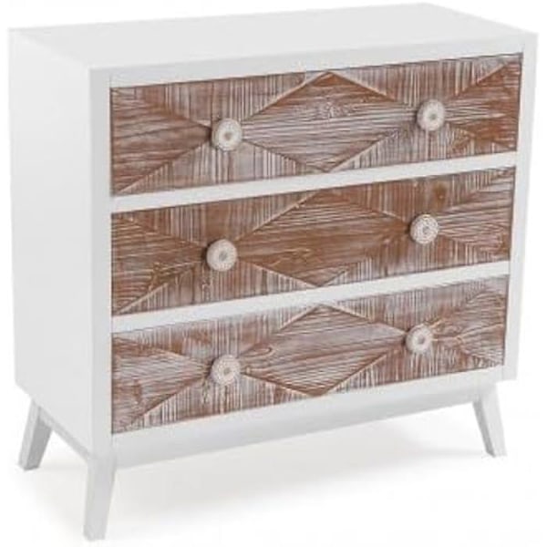 Kommode - VERSA - Sira - 3 skuffer - MDF fyrretræ Flerfärgad
