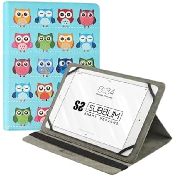 SUBBLIM Universalfodral för Owls Tablet från 9,6" till 11" tum, elastisk remstängning, tre visningsvinklar, system