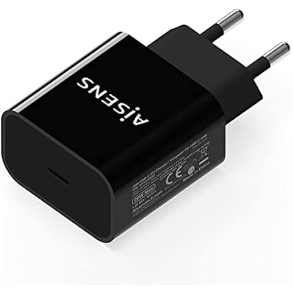 AISENS A110-0538 20W USB-C PD oplader - Sort - USB strømforsyning Sort
