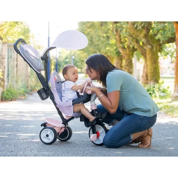 Smoby Baby Driver Plus Evolutionary Trehjuling - Rosa Ros