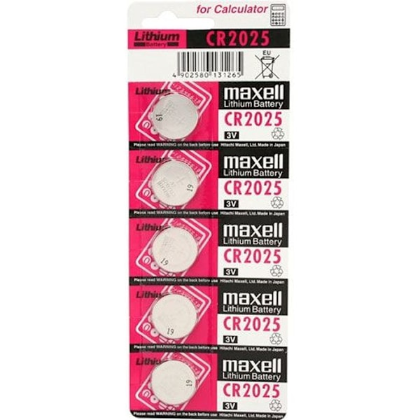 Maxell CR 2025 knapcellebatteri, 5 stk